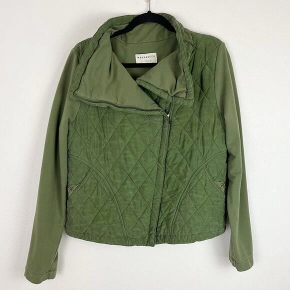Anthropologie Marrakech Phoebe Quilted Jacket So Soft Olive Green Medium - Picture 3 of 7